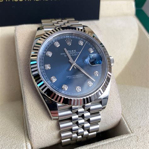 rolex datejust 41 blau diamant|rolex datejust 41 blue price.